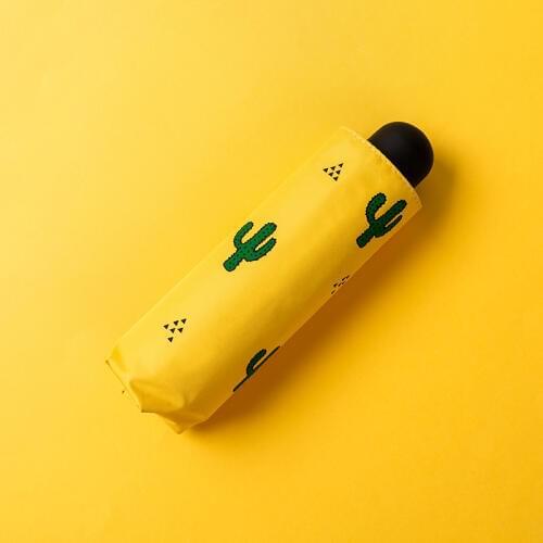 Sunscreen Waterproof Sunny Rainy Umbrella Cute Stylish Cactus Love Heart Plane Pattern Outdoor Umbrella Household Daily Supplies