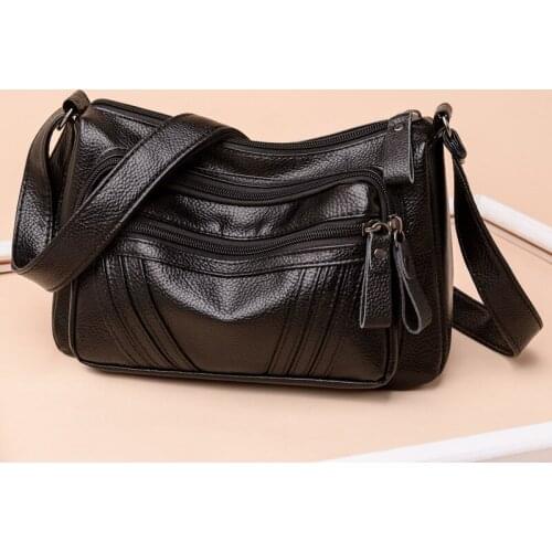 High Quality Soft Leather Crossbody Shoulder Bags Women Hobos Multi-pocket Bolsas Feminina High capacity Women Messenger Bag