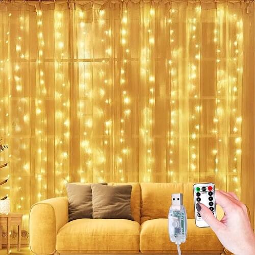 Fairy Lights 3M USB LED Curtain String Light Garland Festoon For Party Room Window New Year Christmas Outdoor Wedding Home Decor