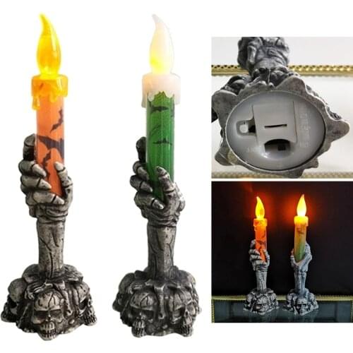Ghost LED Candle Light Battery Operated Halloween Party Decor Electronic Lamp