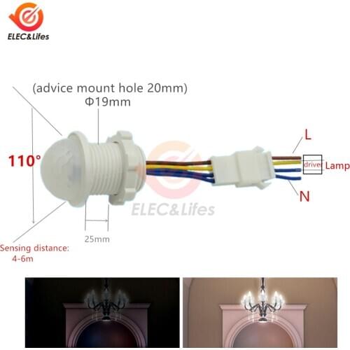 AC 110V 220V LED PIR Infrared Motion Sensor Switch Automatic Induction Time Delay Home Lighting PIR Switch LED Sensitive Night
