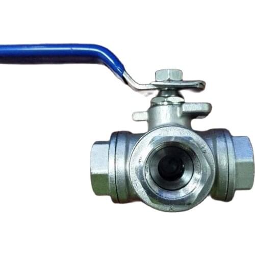 Stainless steel three-way ball valve 1 / 2''1 / 4" 3/8'3 / 4 inch L-type T-type BSP female SS304 three-way water ball valve