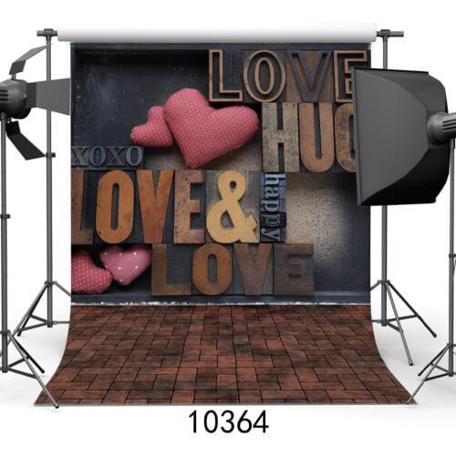 Love Brick Floor Vinyl Photography Backgrounds for Photo Studio Computer Printed Photo Backdrop for Photocall for Baby Wedding