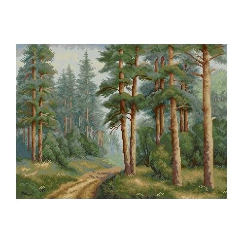 Top Quality hot selling beautiful counted cross stitch kit pine tree trees spring forest trail path