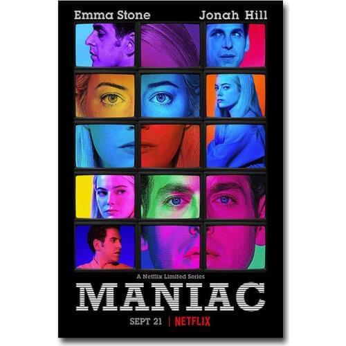 Maniac TV Series Silk Fabric Wall Poster Art Decor Sticker Bright