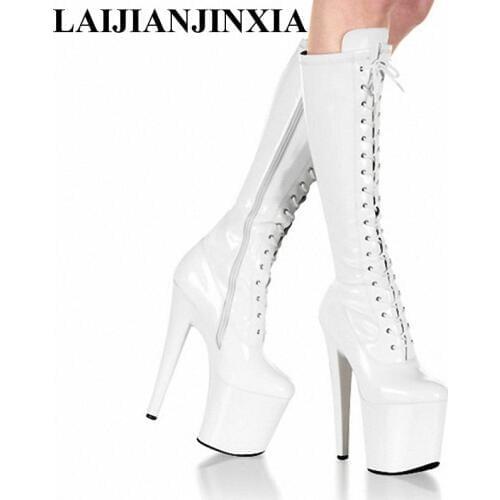 LAIJIANJINXIA Sexy Faux Leather Thigh Shoes Platform Shoes New Products 2018 Normal Wide Fit Ladies Shoes Long Platform Boots