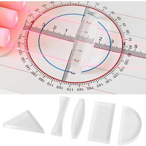 1 Set Scientific Reflection Optics Prism Semicircle Physical Triangle Experiment Reflection Cylindrical Concave Lens for Child