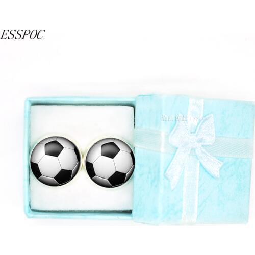 1 Pair Soccer Ball Cufflinks Men Suit Shirt Cuff Links Men and Women Sport Fans Wedding Accessories
