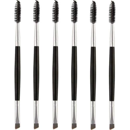 10 double-headed eyebrow brushes-professional angled eyebrow brush and eyebrow brush grafting eyelash extension tool (black)