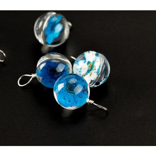 12# Iron Wire Hand-made Flower Glass Bead string jewelry beads set For DIY Earrings Necklace Jewelry Making Beads #IZ120