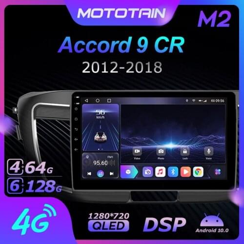 1280*720 Android 10.0 Mototain Car Multimedia Auto Radio for Honda Accord 9 CR 2012 - 2018 4G LTE Audio GPS Player 8 Core