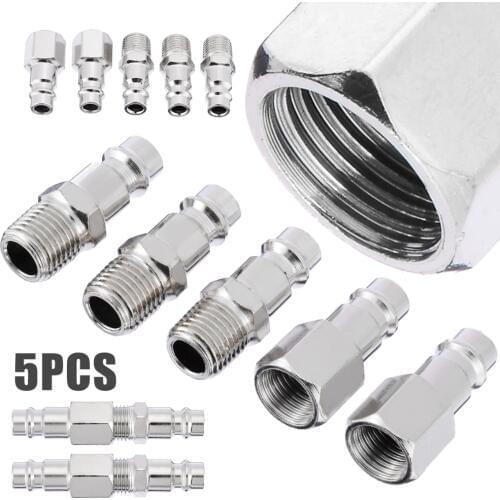 5pcs 1/4" BSP Air Line Hose Compressor Fitting Connector Coupler Male Quick Release Pneumatic Parts