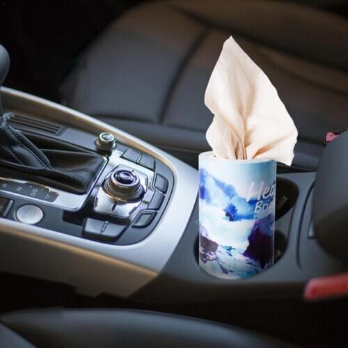 Car Tissue Box Cup Holder Cylindrical Tissue Storage Box Set 3-layer Disposable Tissue Car Supplies