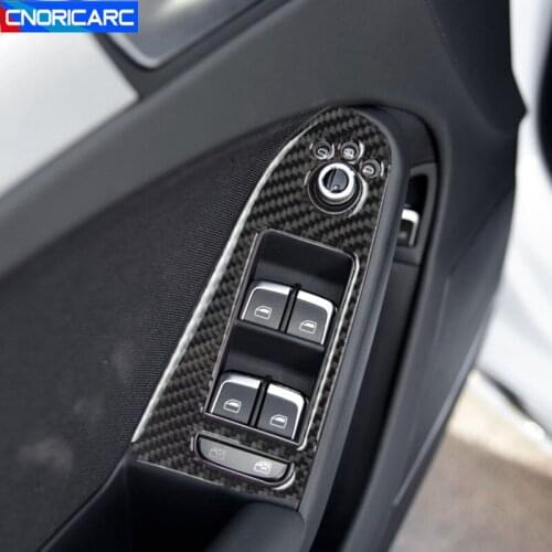 Car Styling Door Window Glass Lifter Button Frame Cover Trim Strip For Audi A4 B8 2009-2016 LHD Interior Armrest Handle Stickers