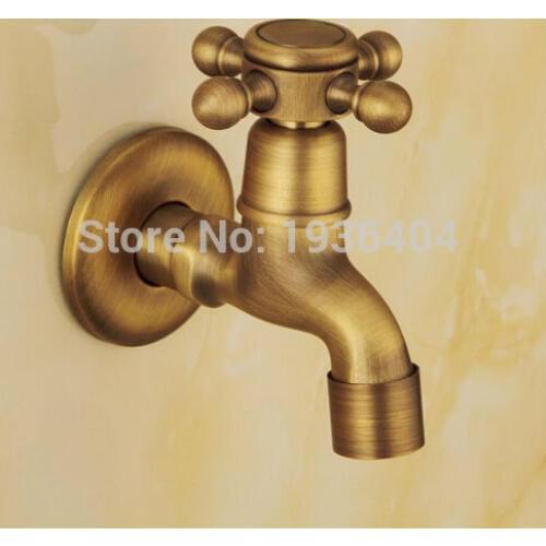 Free Shipping Bathroom Accessory Antique Brass Washing Machine Faucet Wall Mounted Laundry Tap W202