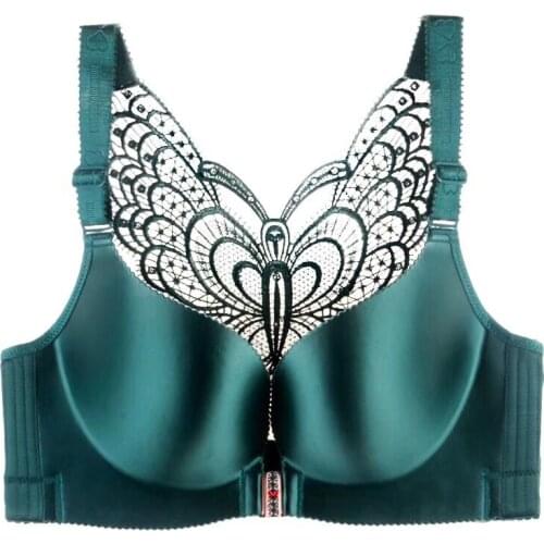 Plus size bra push up Front buckle beauty back large size bra Butterfly beauty back sexy underwear 50C 50D 120C 120D