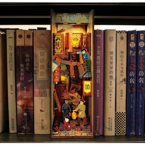 Wooden DIY Book Nook Shelf Insert Kits Model Ocean Roombox Handmade Building Miniature Furniture Home Decoration Toys Gifts