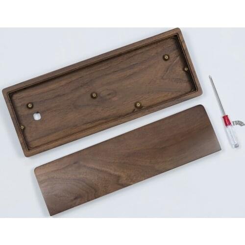 Wooden Keyboard Shell For GH60 Poker Mechanical Keyboard DIY Rosewood Zebra Wood Walnut Keyboard Case With Wood Wrist Rest Pad