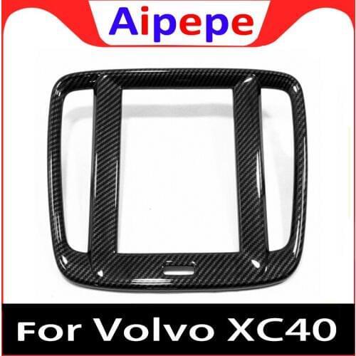 For Volvo XC40 2017 2018 2019 ABS Matte Carbon Fibre Car Sticker Navigation Panel Frame Cover Trim Accessories Car Styling 1pcs