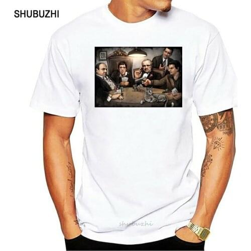 New Ganster Playing Poker T-Shirt Big Chris Art 4 Mob Kings Brand Clothing Men O-Neck Active Shorts Slim Fit T-Shirt