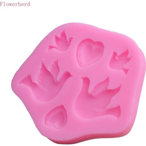 Fondant Cake Decorating Tools Peace Pigeon Silicone Mould Clay Mould Cake Decor DIY Chocolate Candy Mold Pastry Tools Soap Mold