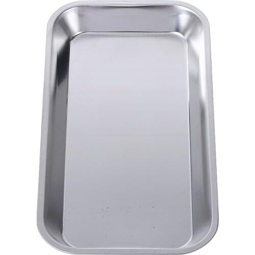 High Quality Stainless Steel Medical Surgical Dental Dish Lab Tray Instrument Storage Eco-friendly Convenient Tools 22X12X2cm