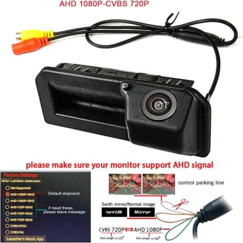 1080P AHD Car rear camera for 2018 Audi Q2 Q2L Q5L A5 Skoda karoq KODIAQ Cayenne Polo sedan trunk handle camera reverse park HD