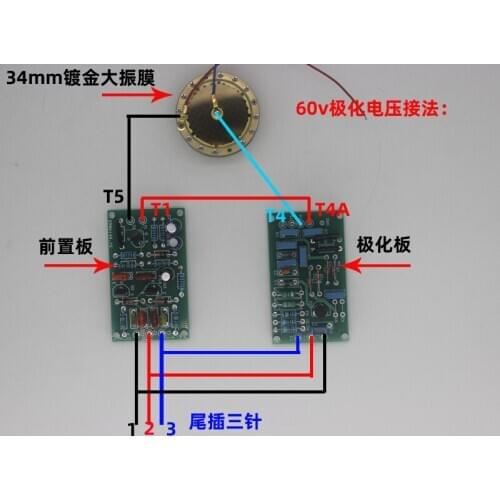 DIY34mm Large Diaphragm Condenser Microphone Microphone Circuit Board FET Field Effect Transistor Circuit Board