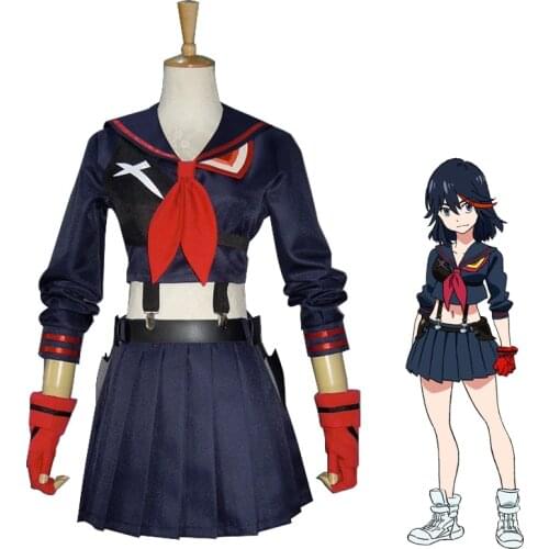 KILL La KILL Ryuko Ryuuko Matoi Senketsu Costume Suit Outfit Cosplay Uniform Matoi Ryuuko Wig