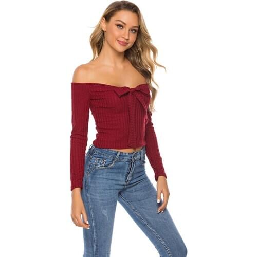 Sexy Knitted Crop Top Women Bow Sashes Slash Neck Crop Top Sleeveless Top Cropped Backless cropped feminino Tank Top