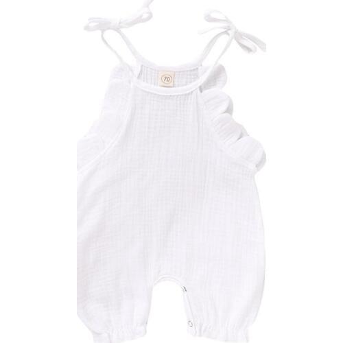 Summer Casual Baby Girls Suspenders Sleeve Printing Rompers
