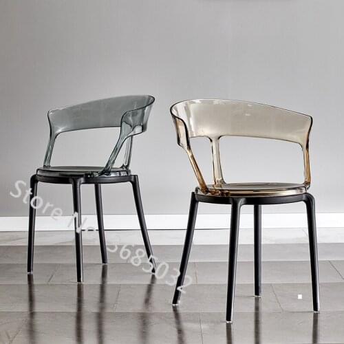 Fashion Creative Transparent Dining Chair Plastic North Chairs Home Modern Simple Thickened Waterproof Cafe Back Chair 3 Color