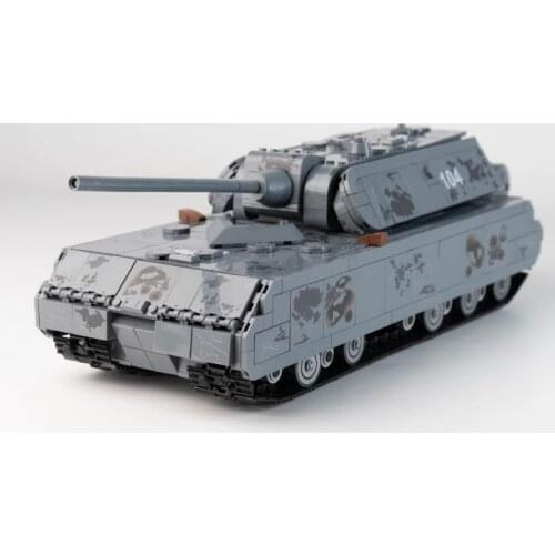 German Panzer VIII Maus Tank MOC Building Blocks Military Mouse Type Heavy Armored Tank Bricks Modle Toys For Boy Birthday Gift