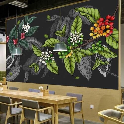 New Abstract Leaves Photo Wallpaper Custom Dining Coffee Shop Restaurant Wall Interior Decoration Mural Designs Improvement 3D