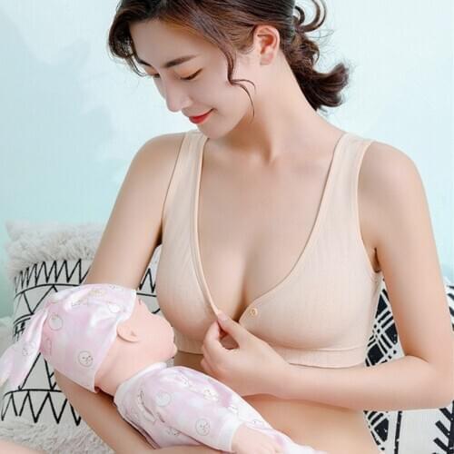 New Wirefree Maternity Bra Tops Breastfeeding Bra Front Open Comfort Pregnant Feeding Vest Nursing Bras Pregnancy Clothes