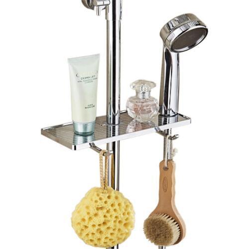 Rectangle Round Bathroom Shower Bar Shelves Shower Storage Rack Holder Single Tier Shower Head Holder Bidet Sprayer Holder