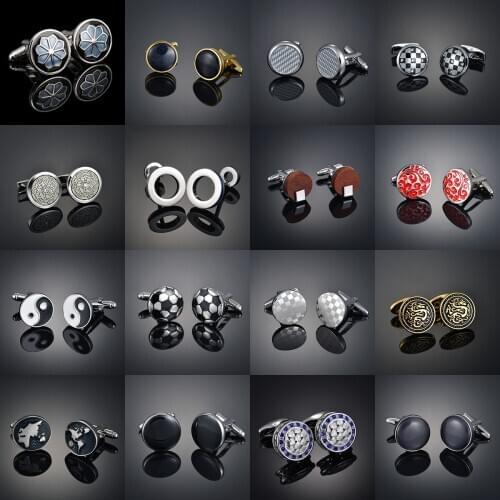 Light luxury shirt Cufflinks mens shirt cuffs nail French round button custom wedding dress bridegroom suit sleeve