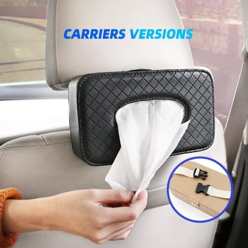 SeynLi 1 Pcs Car Tissue Box Multiple Mounting Options Towel Sets Car Sun Visor Tissue Box Holder Paper Clip Storage Case for Car