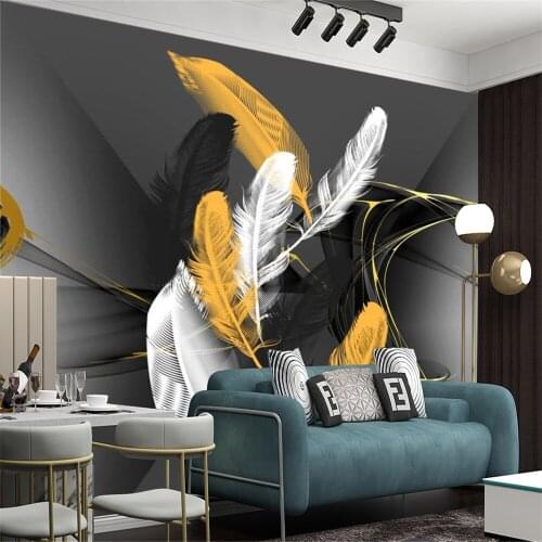 Modern Wallcovering Wall Wallpaper Beautiful Romantic Feather Mural Interior Home Decor Living Room Bedroom Painting Wallpapers