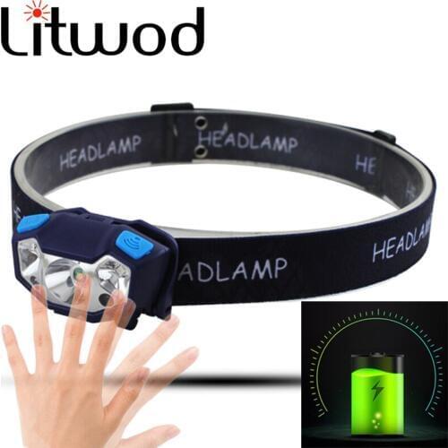 T19 Z20 5000LM Mini Rechargeable LED HeadLamp Body Motion Sensor LED Bicycle Head Light Lamp Camping Flashlight With USB lantern