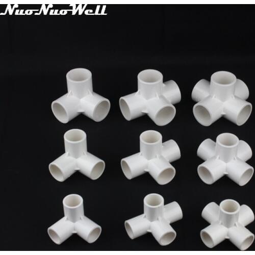 1pcs NuoNuoWell PVC 20mm 25mm 32mm Tee Connector Four Five Six Way Joints Garden Irrigation Pipe Adapter Hose Fittings