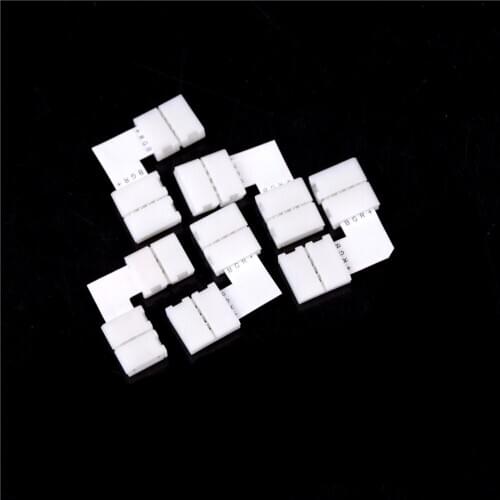 5pcs Hot 90 Degree L Shape 4 pin connectors for 12V 5050 10mm width Solderless Corner Connectors LED RGB Strip