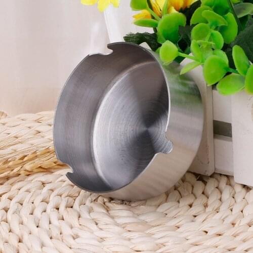 High-End Stainless Steel Ashtray Durable Round Shape Cigarette Ash Tray Portable Storage Case 10/12cm