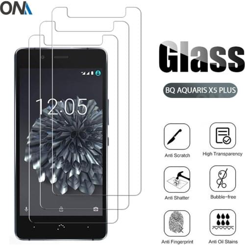 3Pcs Tempered Glass For BQ AQUARIS X x2 x3 x5 Pro x5 Plus Glass Screen 9H Tempered for AQUARIS X5 S M5.5 phone Protective Film