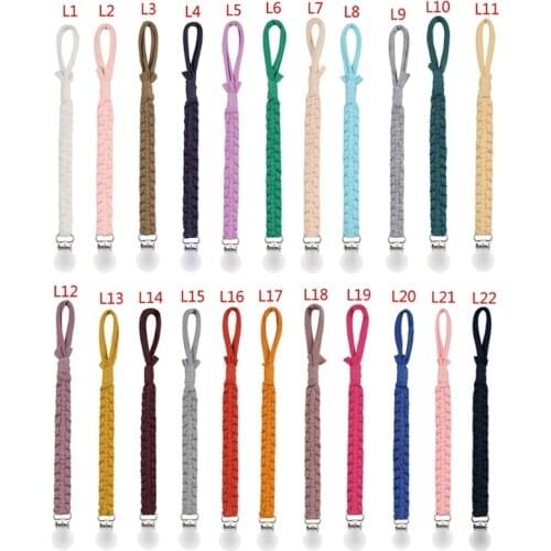 Pacifier Clips Teether Soother Chain Braided Dummy Clips for Baby Infant Toddler