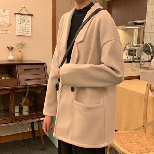 2020 HOT Autumn Winter Women Coat Suit Korean Loose Thicken Woolen cloth female casual Jacket blazer women