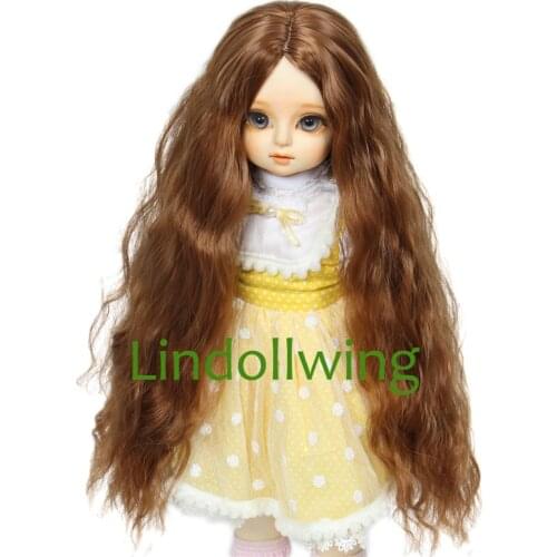 1/3 BJD Wig Blyth Pullip Dal DD SD LUT Dollfie Doll Wig 8-9 9-10 inch Long Brown Hair