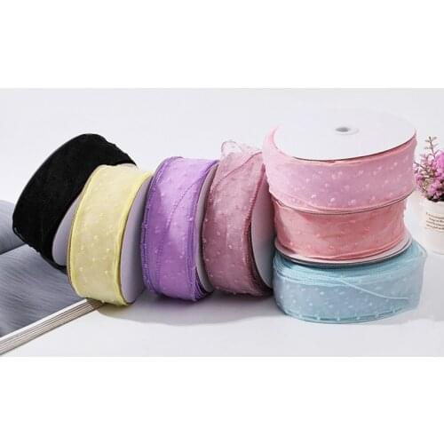 25 Meters/roll 2"50mm Printed Bubble Chiffon Ribbons for Making Head Jewelry Wedding Party Decorative DIY Gift Box Wrapping Tape