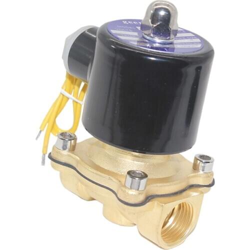 AC110V 1/2" Brass Electric Solenoid Valve Water Air Fuels Gas Normal Closed New