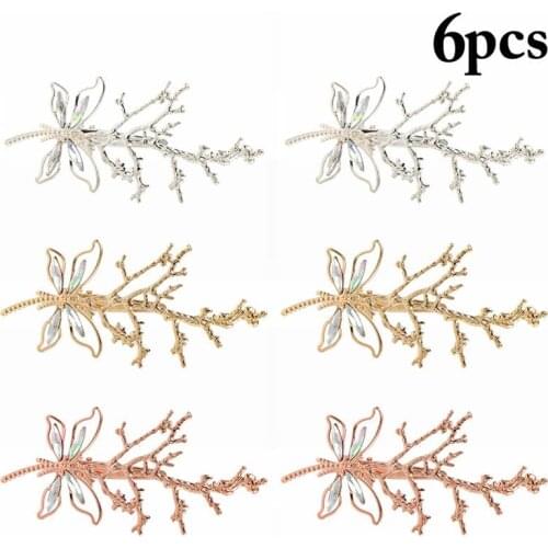 Coxeer 3Pcs/Set Hair Pins Butterfly Antler Decor Vintage Hair Clips Hair Accessories For Women Girls Party Dress Up